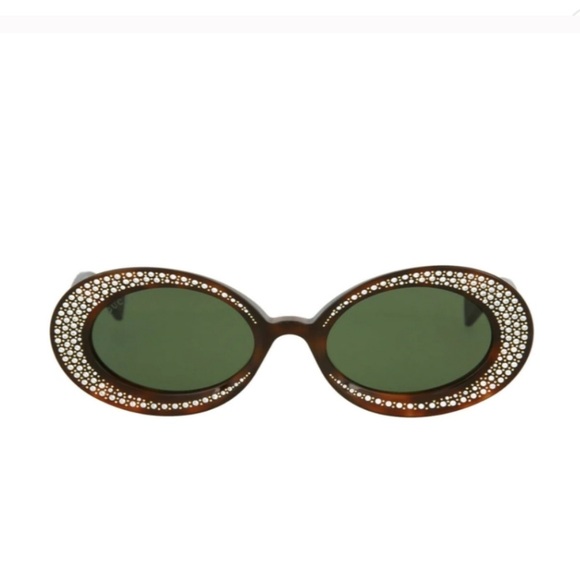 GUCCI HAVANA OVAL CIRCLE SUNGLASSES NEW WITH CASE - Picture 4 of 7